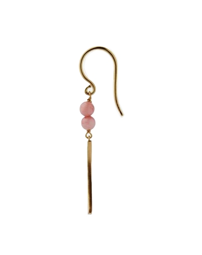 Stine A - Bella Moon Ørering with Coral Single - Guldfarvet